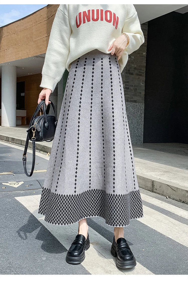 Vintage Plaid Knitted Skirt – dreamy soulmate streetwear | same ANTHEM.
