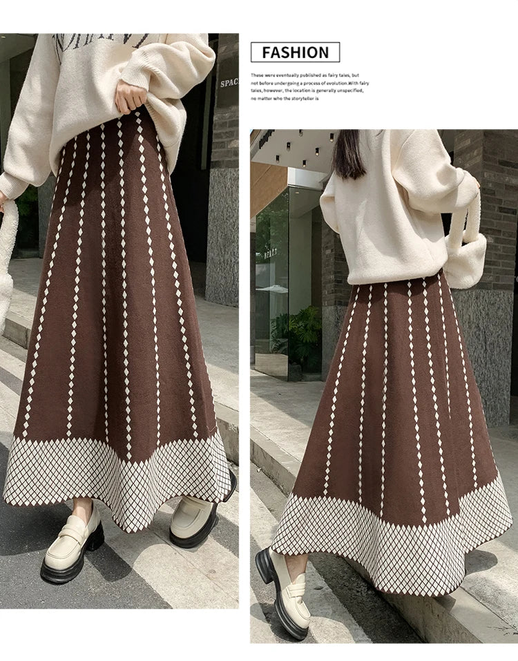 Vintage Plaid Knitted Skirt – dreamy soulmate streetwear | same ANTHEM.