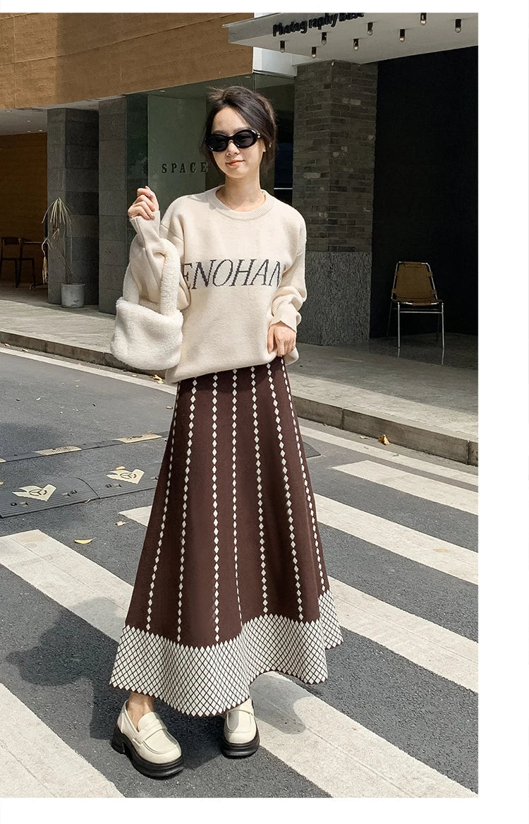 Vintage Plaid Knitted Skirt – dreamy soulmate streetwear | same ANTHEM.