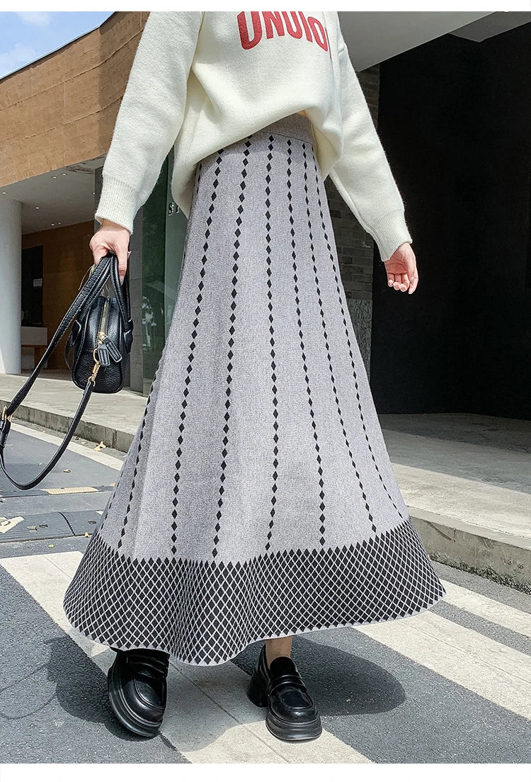 Vintage Plaid Knitted Skirt – dreamy soulmate streetwear | same ANTHEM.