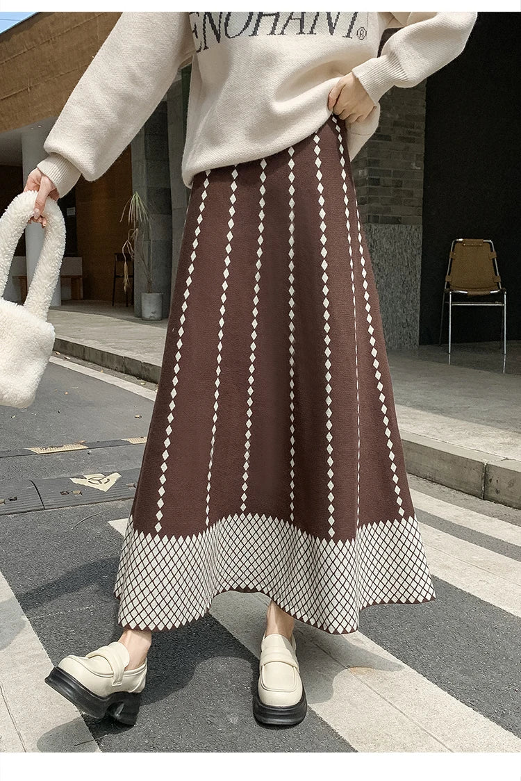 Vintage Plaid Knitted Skirt – dreamy soulmate streetwear | same ANTHEM.