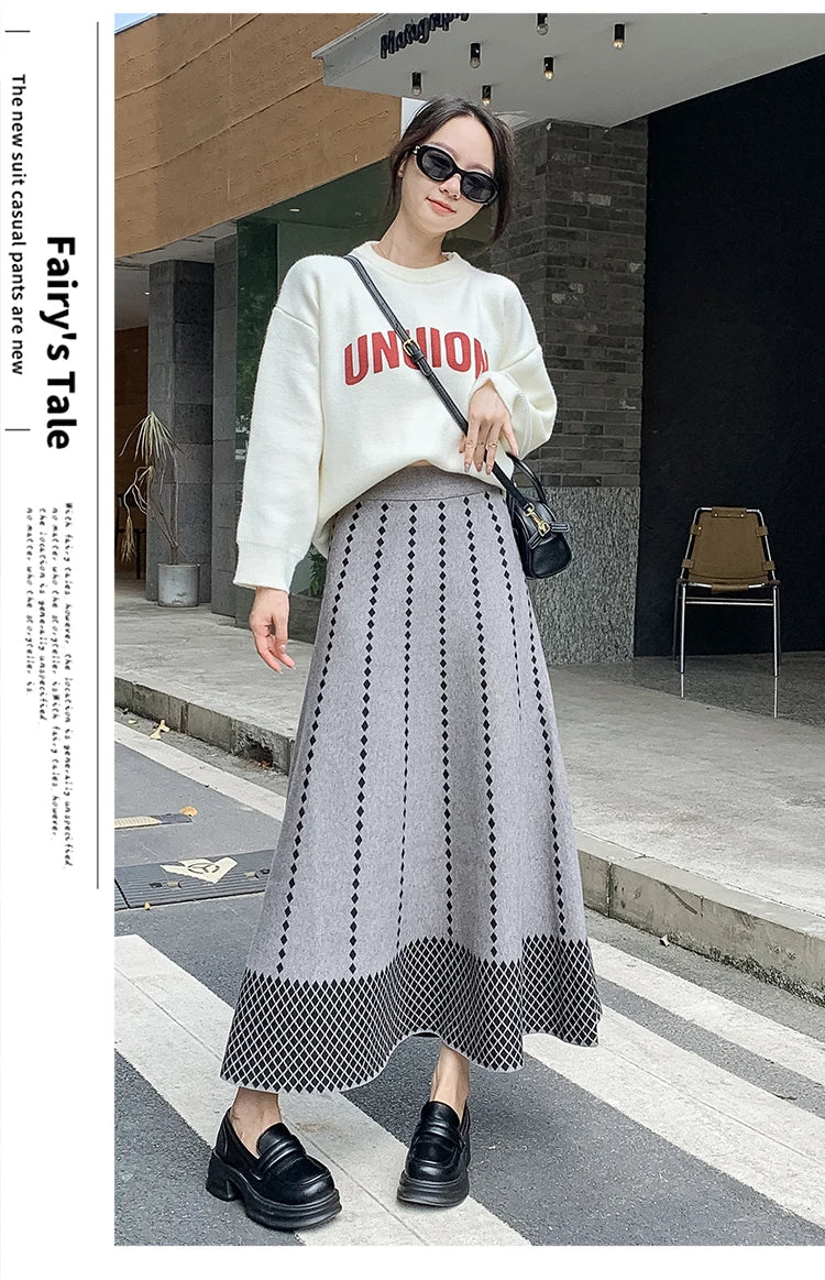Vintage Plaid Knitted Skirt – dreamy soulmate streetwear | same ANTHEM.
