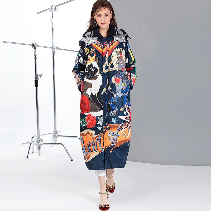 Vintage Print X-Long Winter Parka – Soulmate Streetwear | same ANTHEM