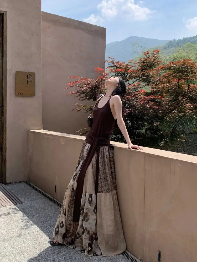 Vintage Printed Chiffon Skirt | same ANTHEM. Boho Streetwear for Lovers