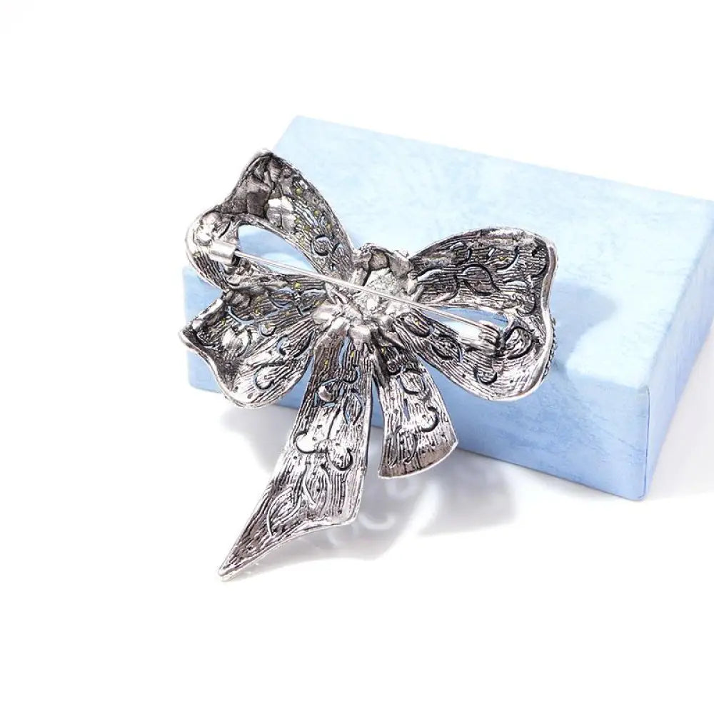 Vintage Rhinestone Bow Brooch | same ANTHEM. - black