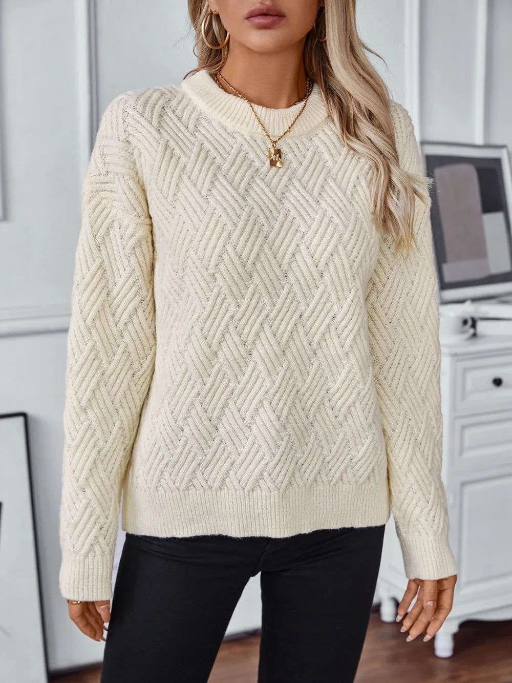 Vintage Round Neck Knit Sweater – same ANTHEM.