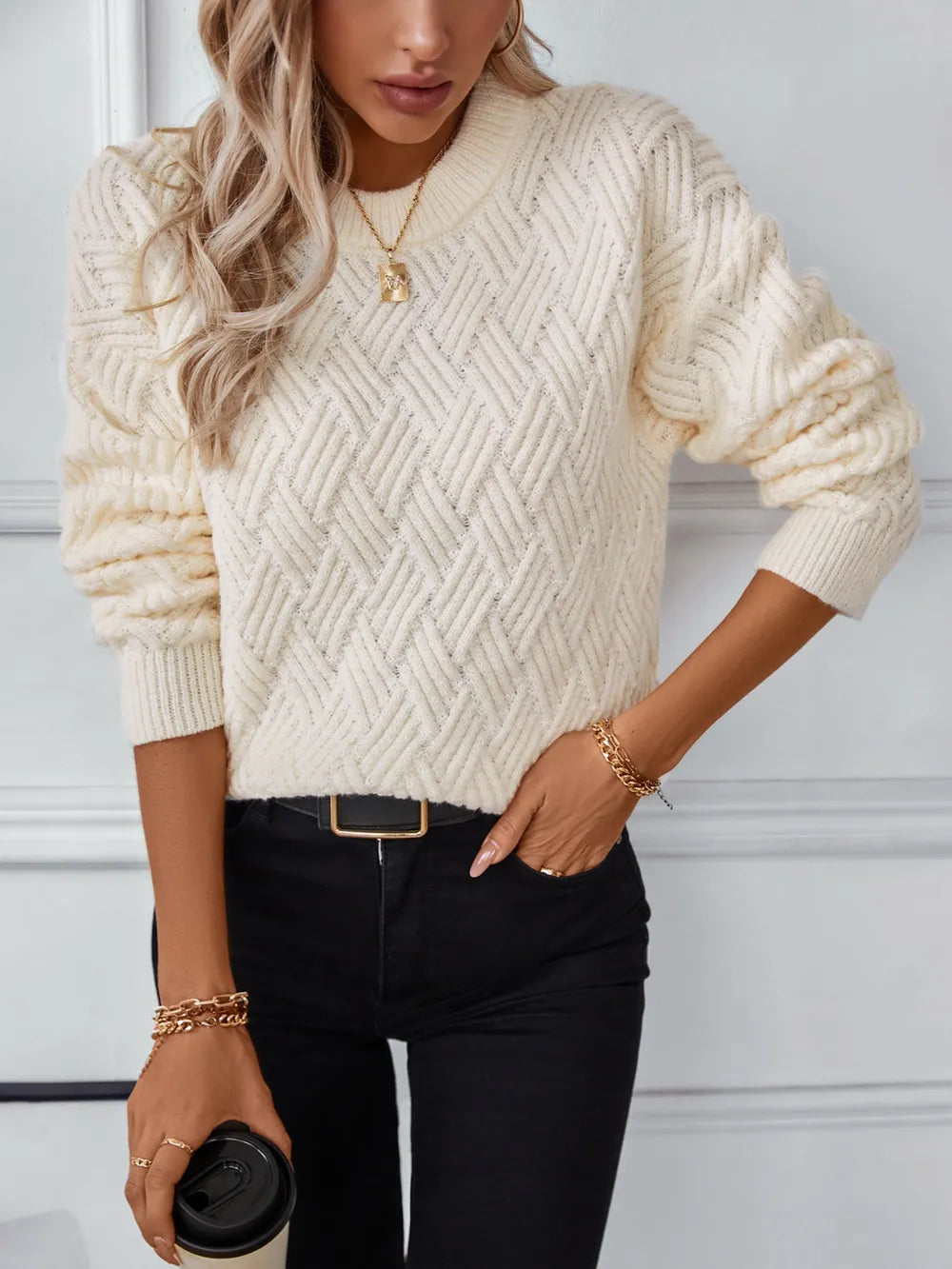 Vintage Round Neck Knit Sweater – same ANTHEM.