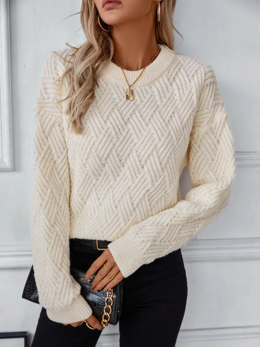 Vintage Round Neck Knit Sweater – same ANTHEM. - Dust Storm / XL
