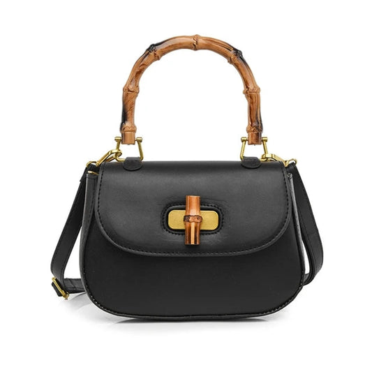Vintage Saddle Bag with Bamboo Handle | same ANTHEM. Soulmate Streetwear - Black