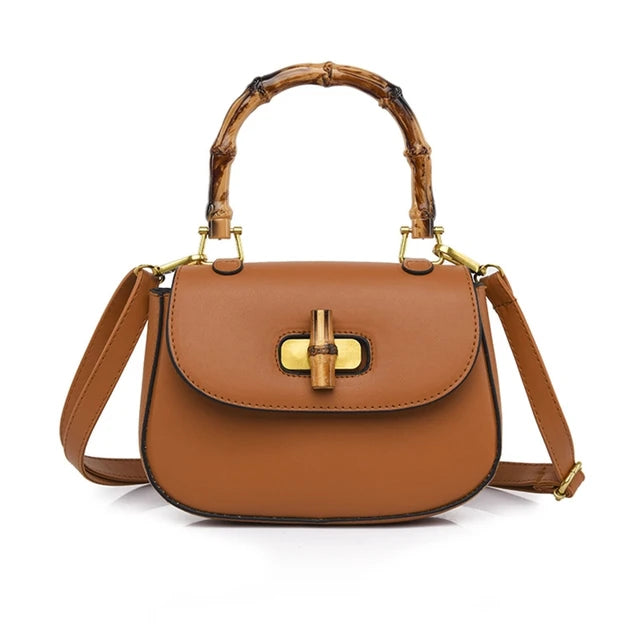 Vintage Saddle Bag with Bamboo Handle | same ANTHEM. Soulmate Streetwear - Brown
