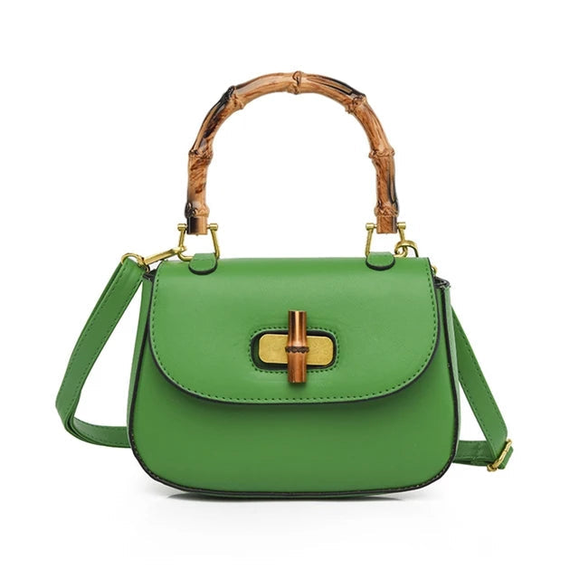 Vintage Saddle Bag with Bamboo Handle | same ANTHEM. Soulmate Streetwear - Green