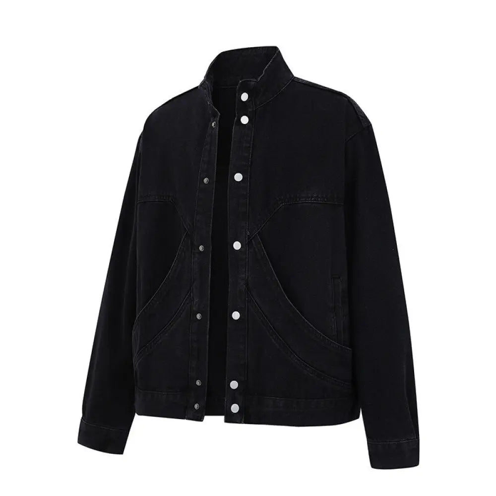 Vintage Washed Denim Workwear Jacket – Streetwear | same ANTHEM - Black / S