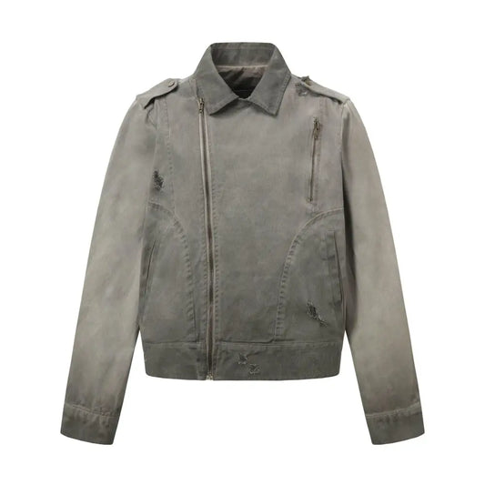Vintage Washed Distressed Jacket | same ANTHEM. - Khaki / S