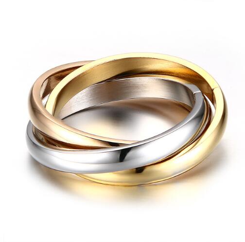 Vnox 3-Ring Set for Women – Classic Soulmate Streetwear Jewelry | same ANTHEM. - B-size 10
