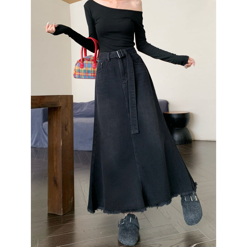 Washed Denim Long Skirt | Lover’s Skirt for Friends & Soulmates | same ANTHEM