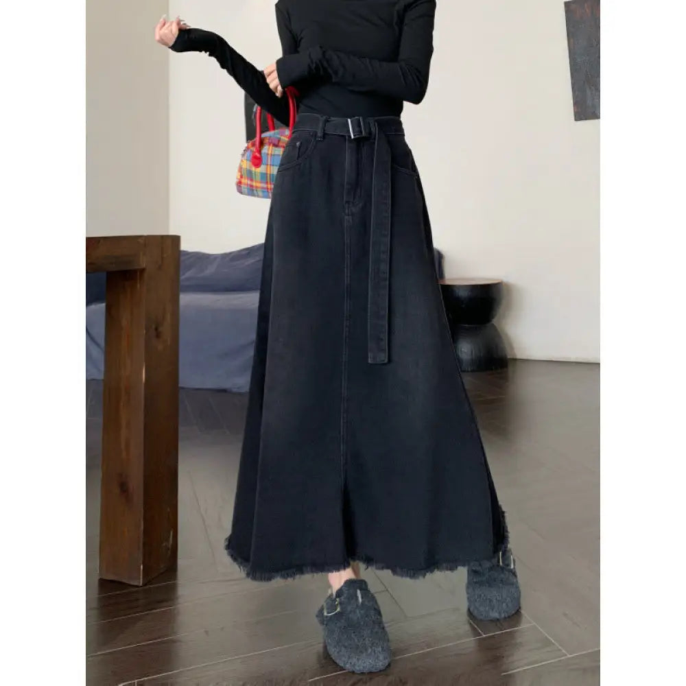 Washed Denim Long Skirt | Lover’s Skirt for Friends & Soulmates | same ANTHEM