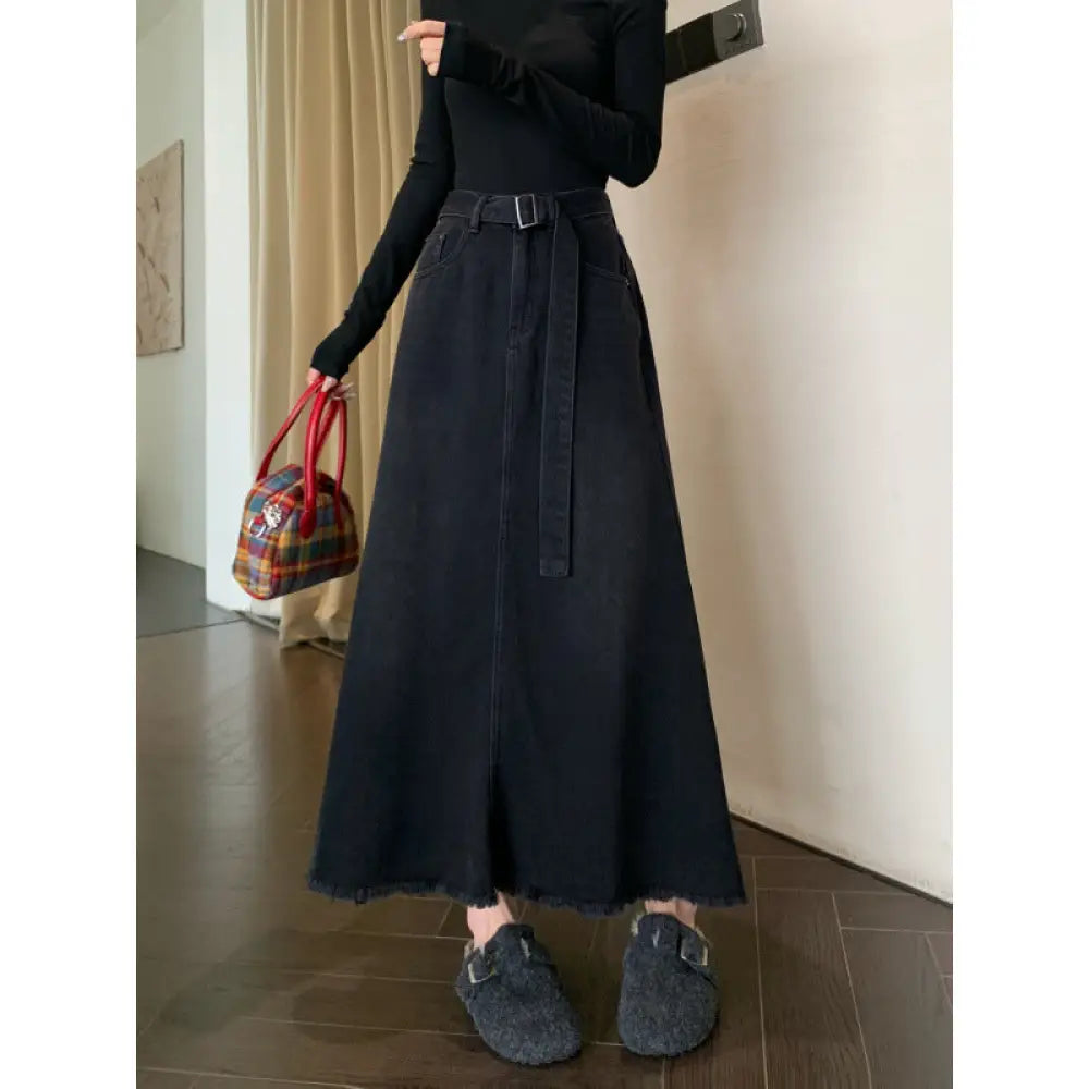 Washed Denim Long Skirt | Lover’s Skirt for Friends & Soulmates | same ANTHEM