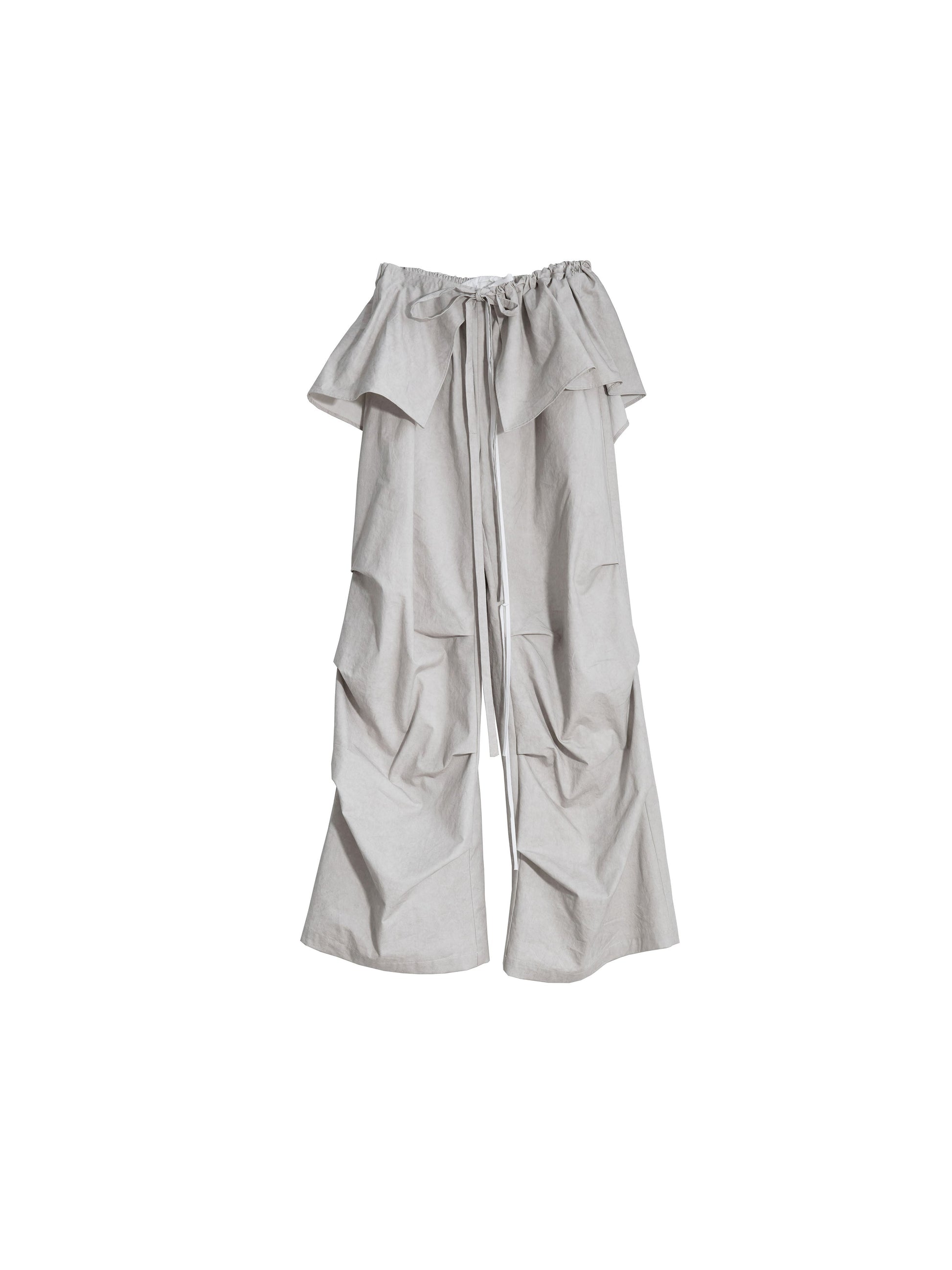 Washed Dirty Dyed Cotton Two-piece Removable Flounced Skirt Swing Casual Pants - Gray / L - Bag