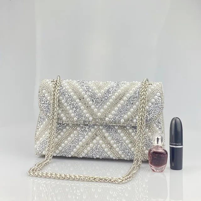 Water Diamond Underarm Handheld Bag | same ANTHEM. Luxe Soulmate Streetwear - Silver