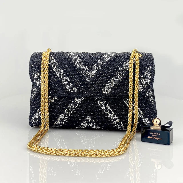 Water Diamond Underarm Handheld Bag | same ANTHEM. Luxe Soulmate Streetwear - Black