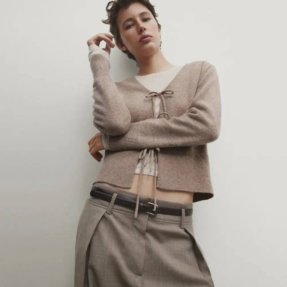 Wear Your Anthem | Chic V-Neck Rope Sweater for Lovers & Friends | same ANTHEM - Gray / L