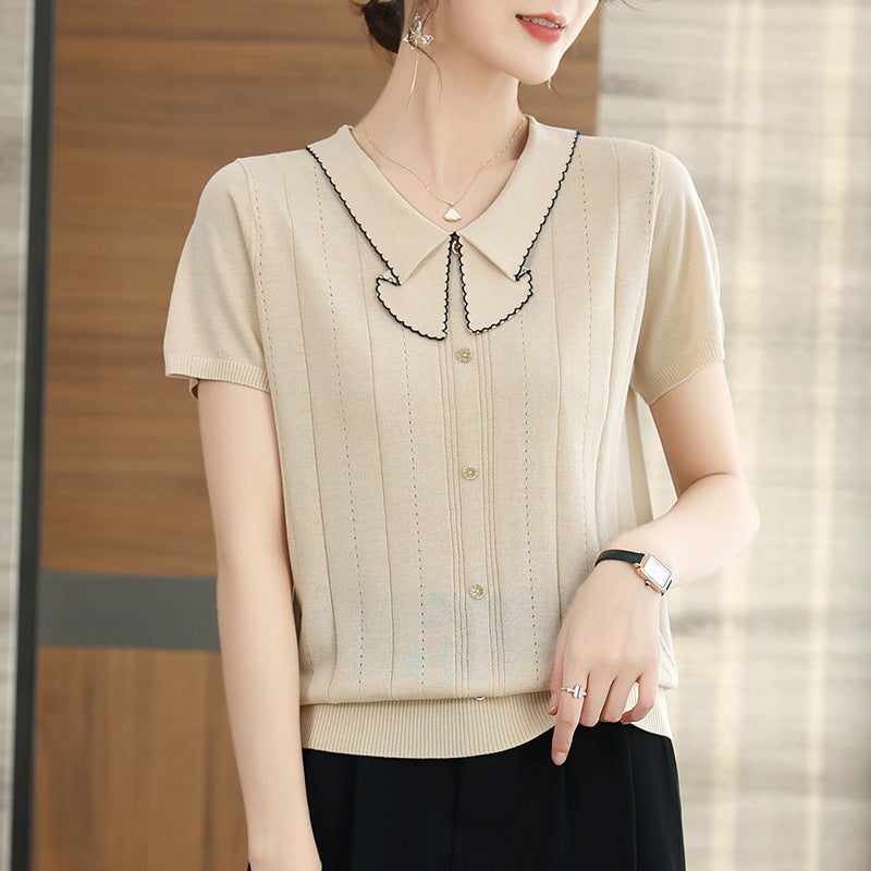 Wear Your Story | Chic Doll Collar Breasted Sweater for Lovers & Friends | same ANTHEM - Apricot / Free Size - Top