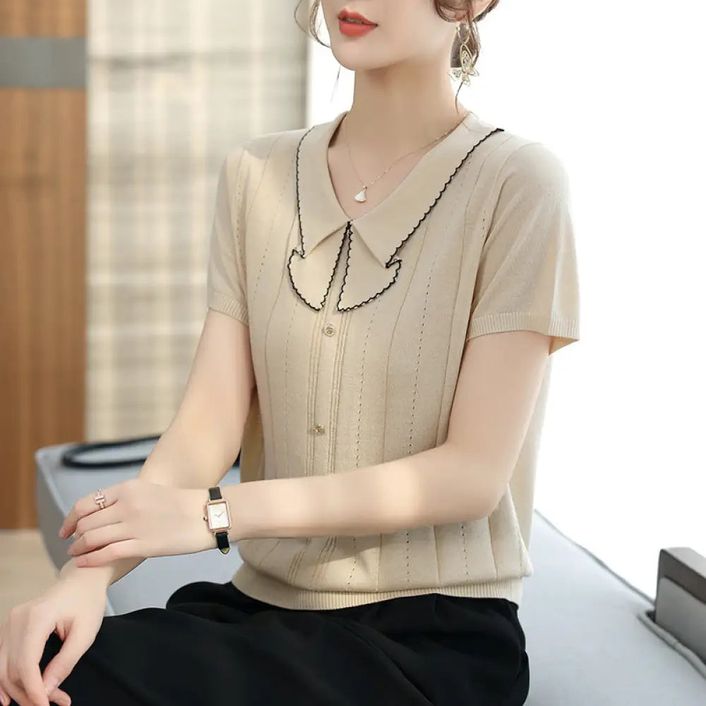 Wear Your Story | Chic Doll Collar Breasted Sweater for Lovers & Friends | same ANTHEM - Top