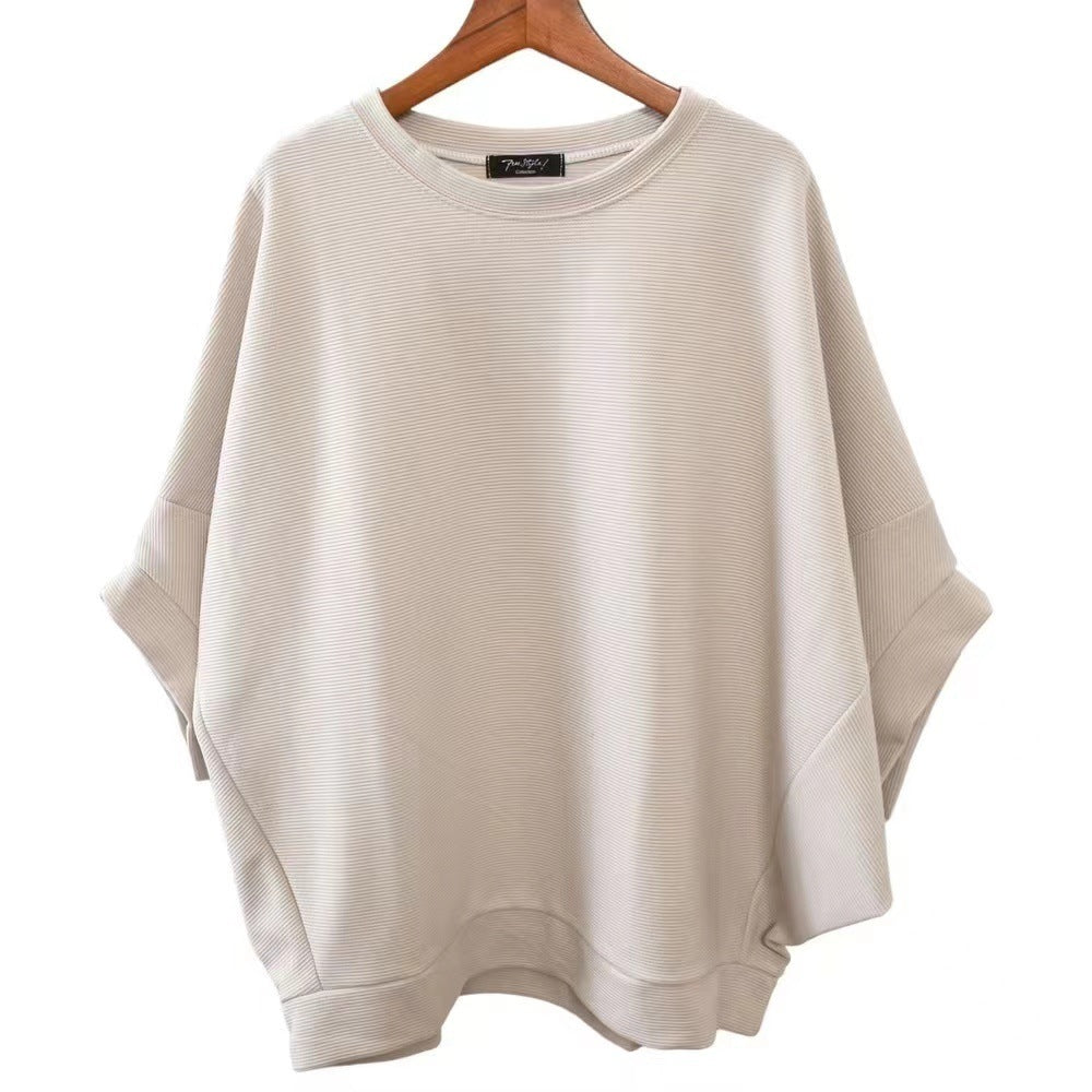 Wear Your Story | Women’s Concave Stripe Casual Top for Soulmates & Friends | same ANTHEM - Apricot / Free Size