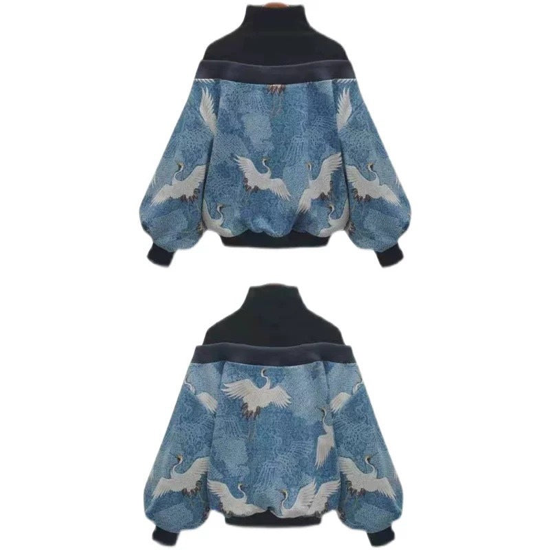 Wear Your Story | Women’s Crane Print Casual Sweater for Soulmates & Friends | same ANTHEM