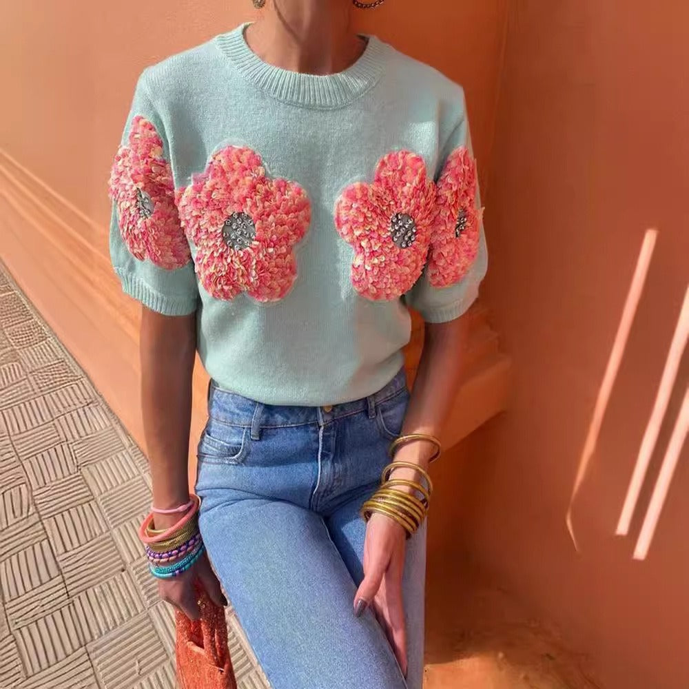 weet Pink Flower Sweater – Dreamy Japanese Style | same ANTHEM