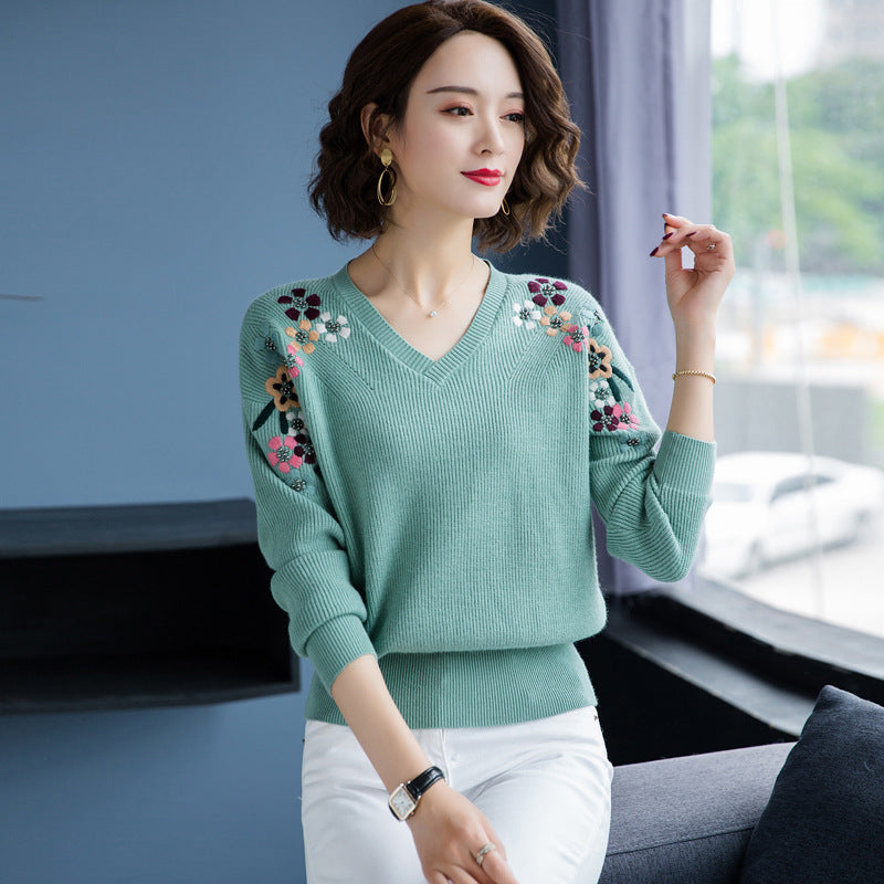 Western Chic Embroidered Knitted Shirt – For Lovers Soulmates & Chosen Family | same ANTHEM - Blue / One size