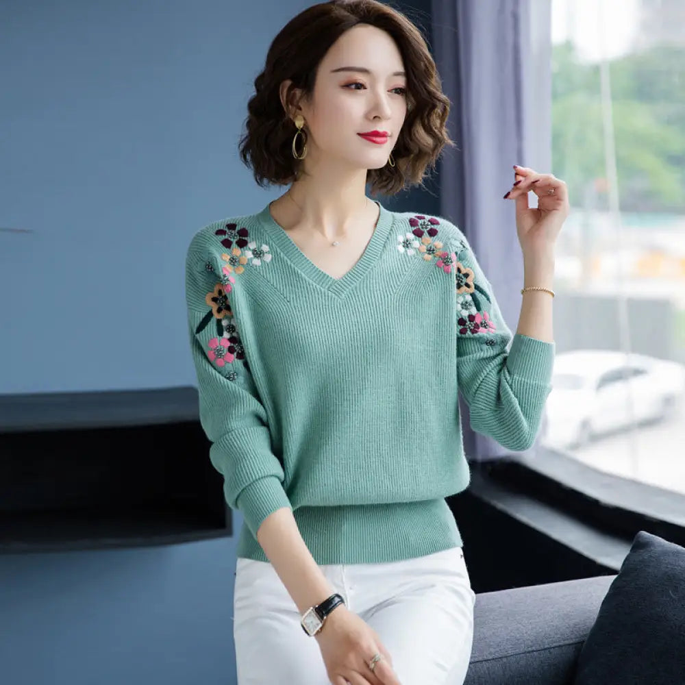 Western Chic Embroidered Knitted Shirt – For Lovers Soulmates & Chosen Family | same ANTHEM - Blue / One size