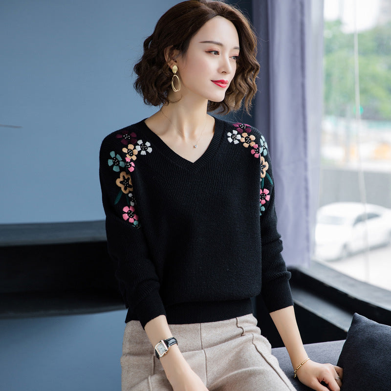 Western Chic Embroidered Knitted Shirt – For Lovers Soulmates & Chosen Family | same ANTHEM - Black / One size