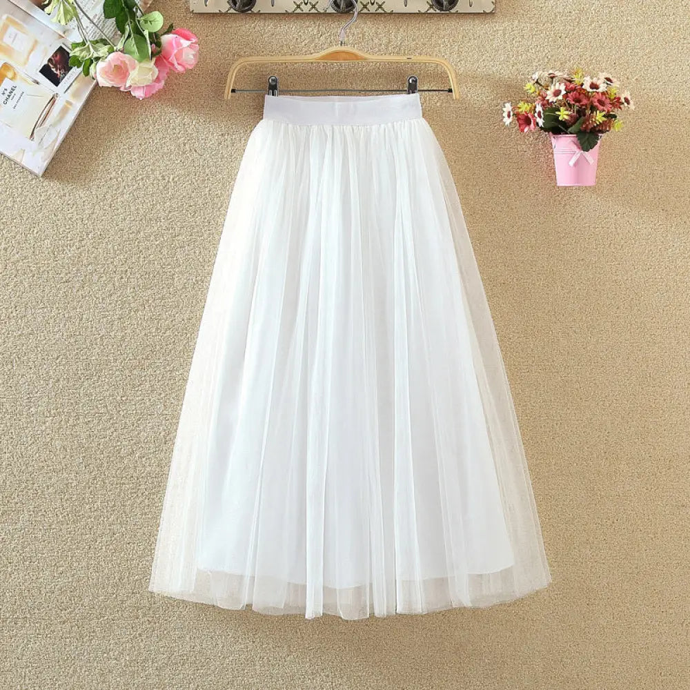 Whimsical High-Waist A-Line Skirt – Made for Lovers & Friends | Same Anthem - White / 70cm