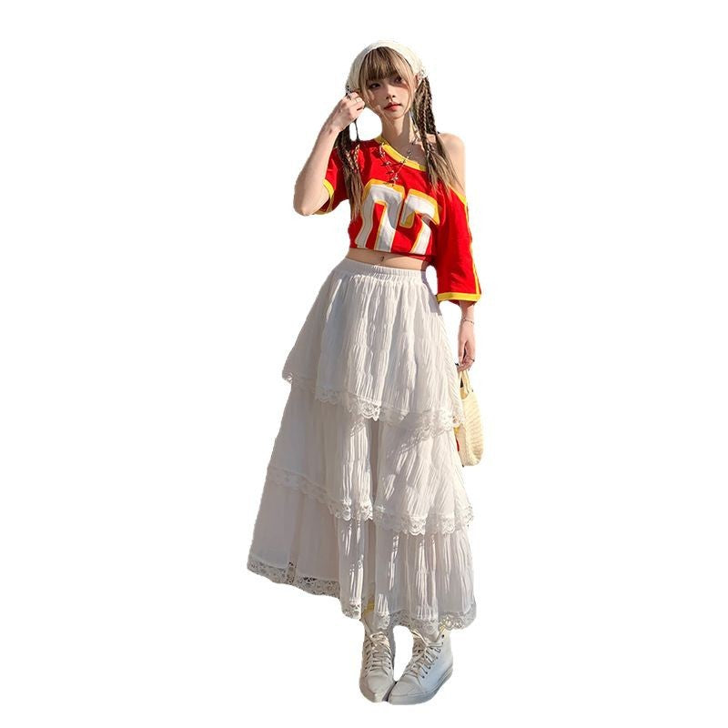 White Lace Tiered Skirt | same ANTHEM.