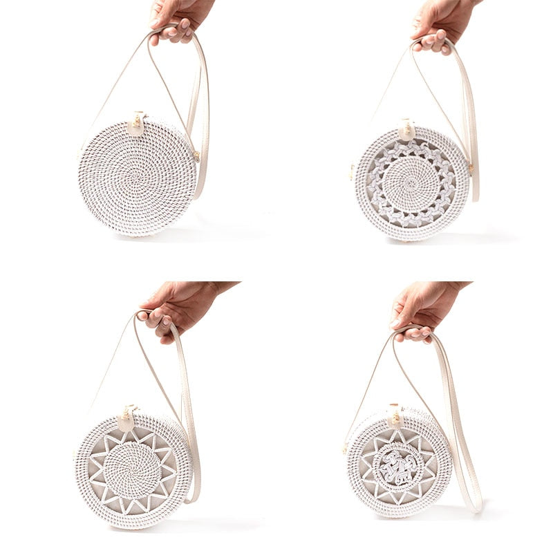 White Rattan Circle Bag | Boho Soulmate Streetwear – same ANTHEM.