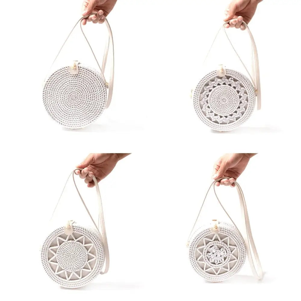 White Rattan Circle Bag | Boho Soulmate Streetwear – same ANTHEM.