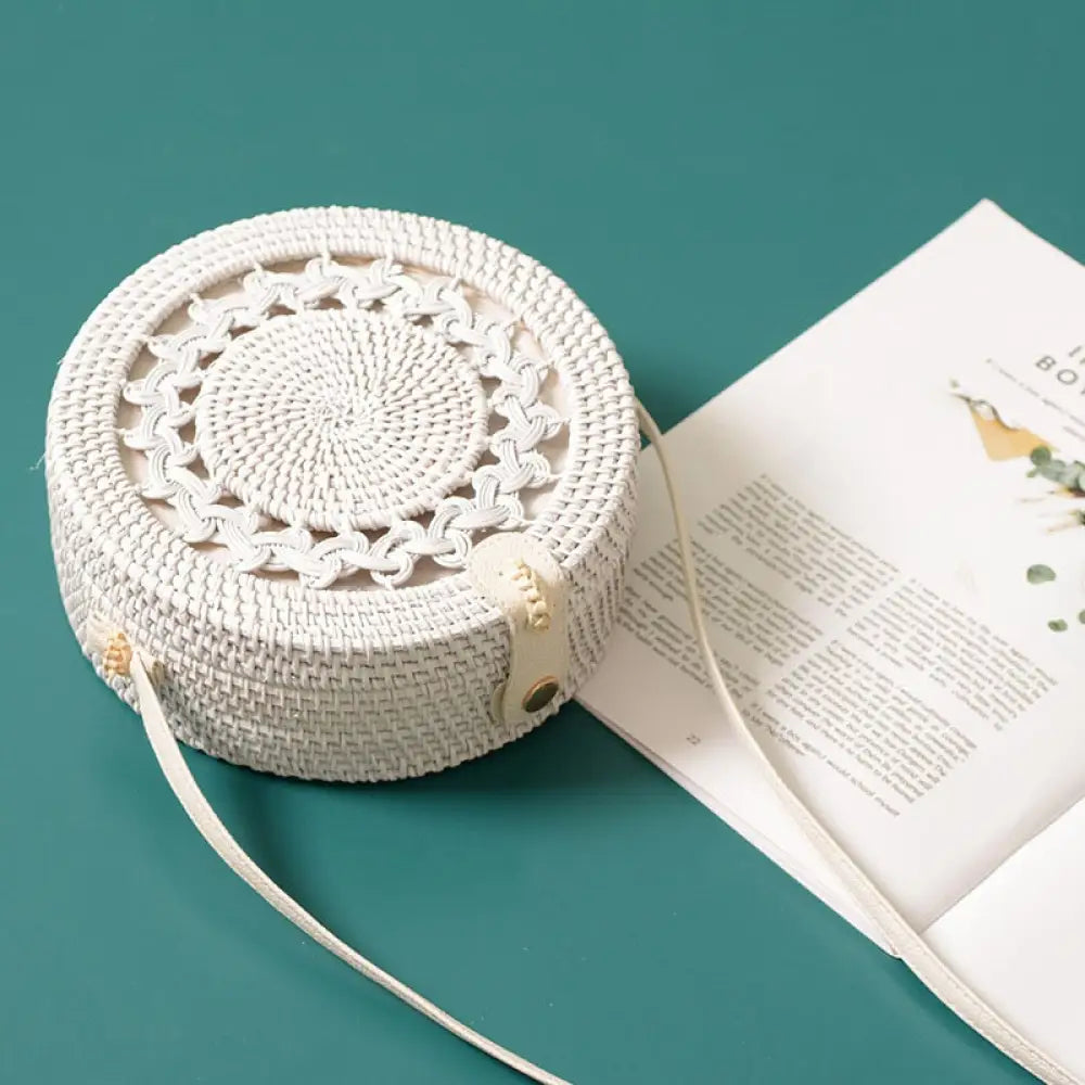 White Rattan Circle Bag | Boho Soulmate Streetwear – same ANTHEM.