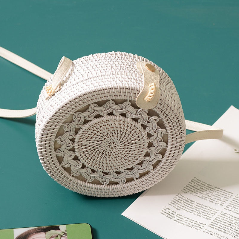 White Rattan Circle Bag | Boho Soulmate Streetwear – same ANTHEM.
