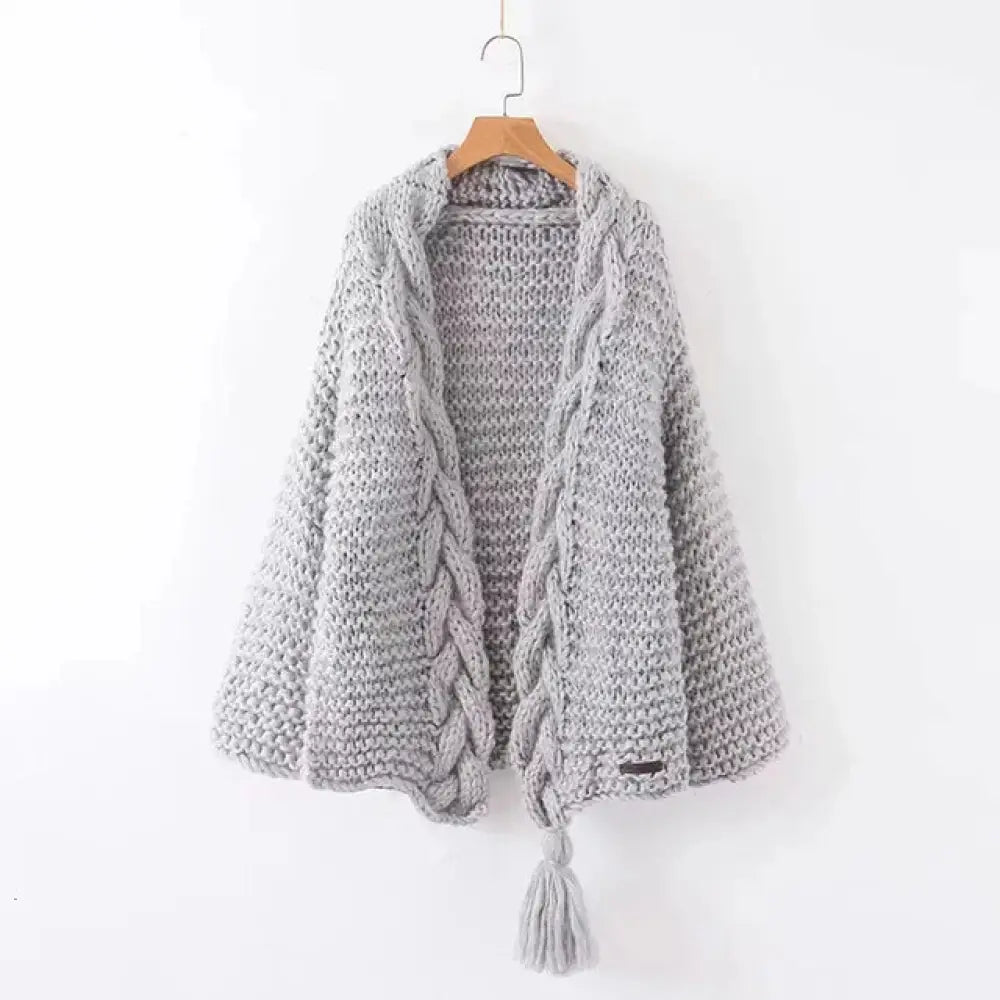 White Tassel Knit Cardigan for Women | same ANTHEM. Soulmate Streetwear - GRAY / one size