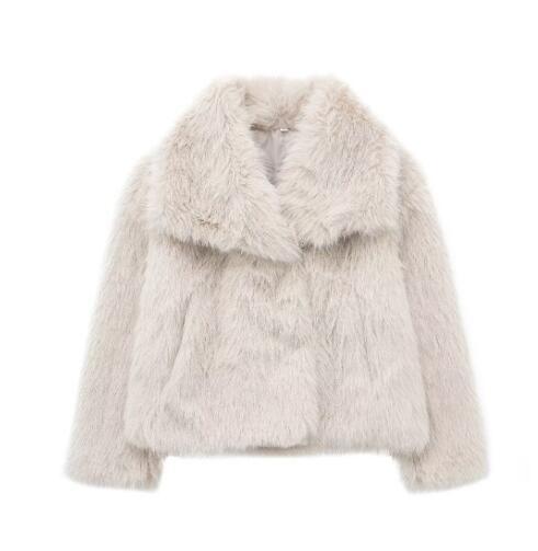 Winter Plush Lapel Coat for Soulmates & Chosen Family | same ANTHEM - Beige / L