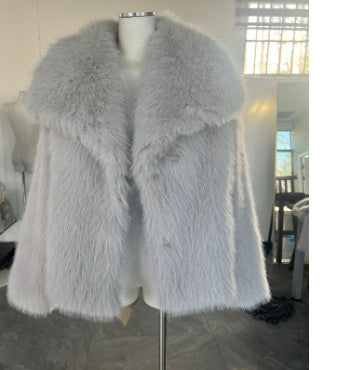 Winter Plush Lapel Coat for Soulmates & Chosen Family | same ANTHEM - Light Gray / L