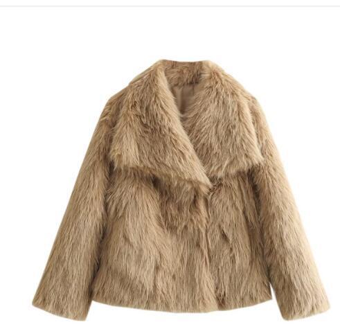 Winter Plush Lapel Coat for Soulmates & Chosen Family | same ANTHEM - Camel / L