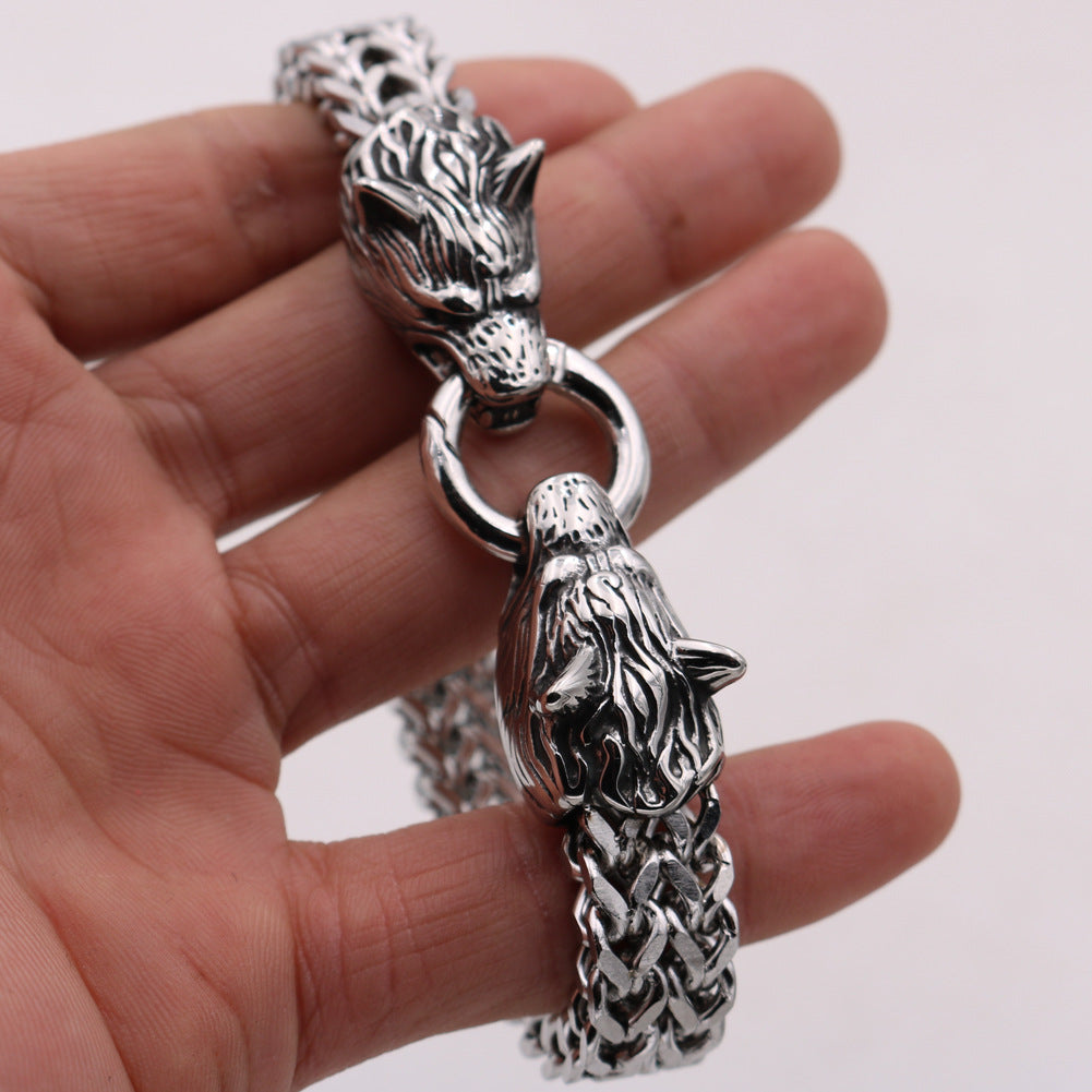 Wolf Head Titanium Steel Bracelet for Men – same ANTHEM. Soulmate Streetwear