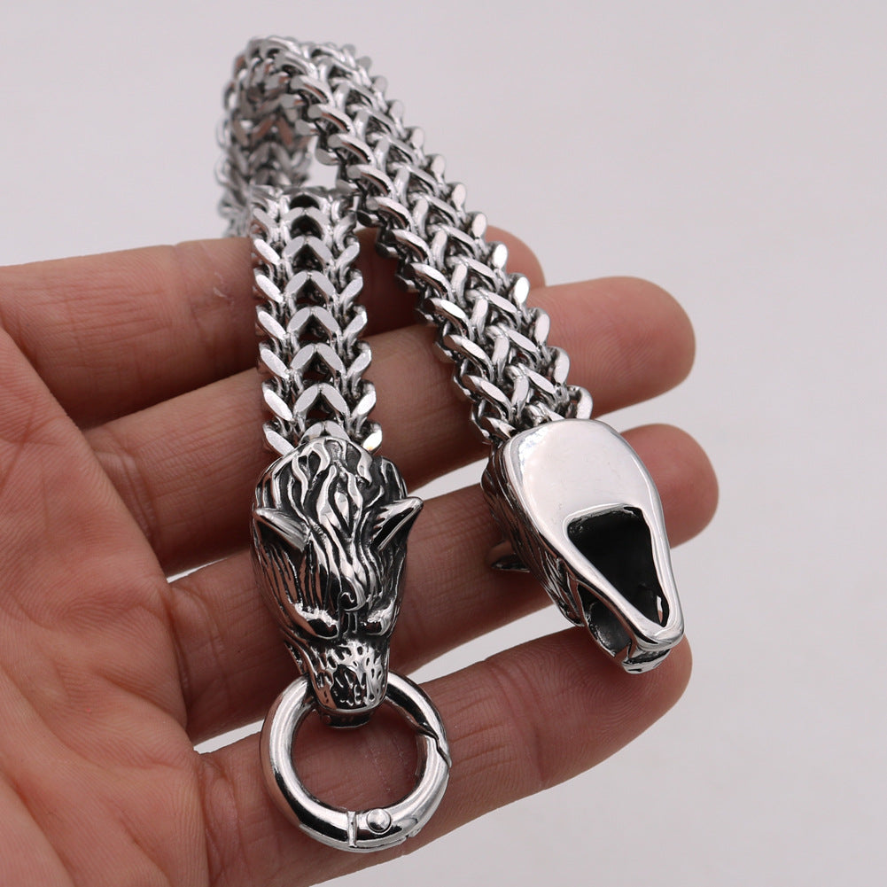Wolf Head Titanium Steel Bracelet for Men – same ANTHEM. Soulmate Streetwear