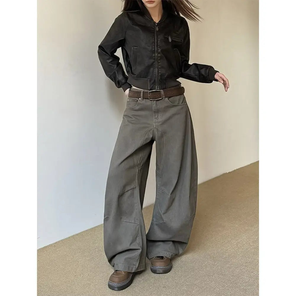 Women’s American Vintage Crumpled All-matching Loose Pants
