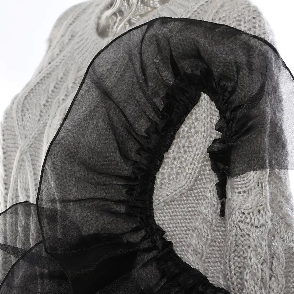 Women’s Asymmetric Wool Sweater - Ripped Meche Stitching | same ANTHEM Chic Streetwear