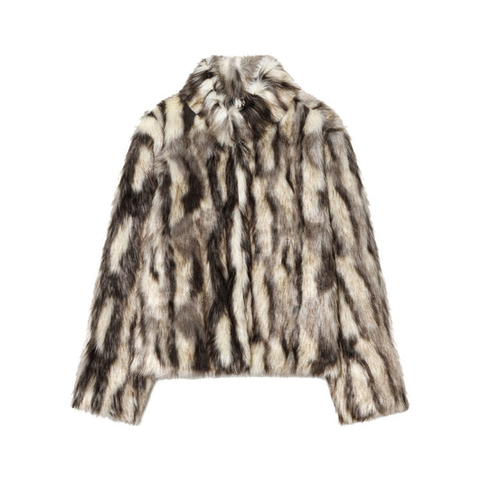 Women’s Faux Fur Effect Coat | same ANTHEM. Soulmate Streetwear - tabby cat / XS