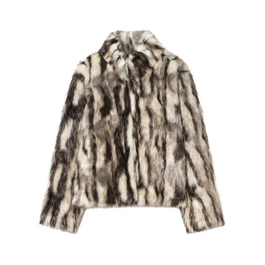Women’s Faux Fur Effect Coat | same ANTHEM. Soulmate Streetwear - tabby cat / XS