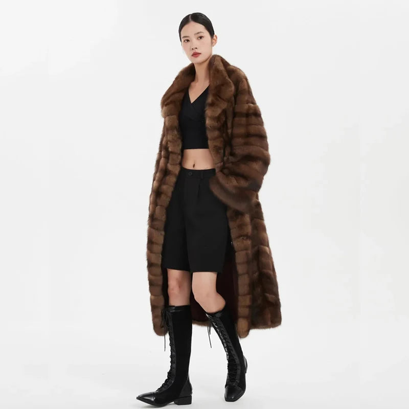 Women’s Faux Mink Fur Coat | Long Warm Winter Trench | same ANTHEM.